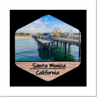 Santa Monica Beach in California Posters and Art